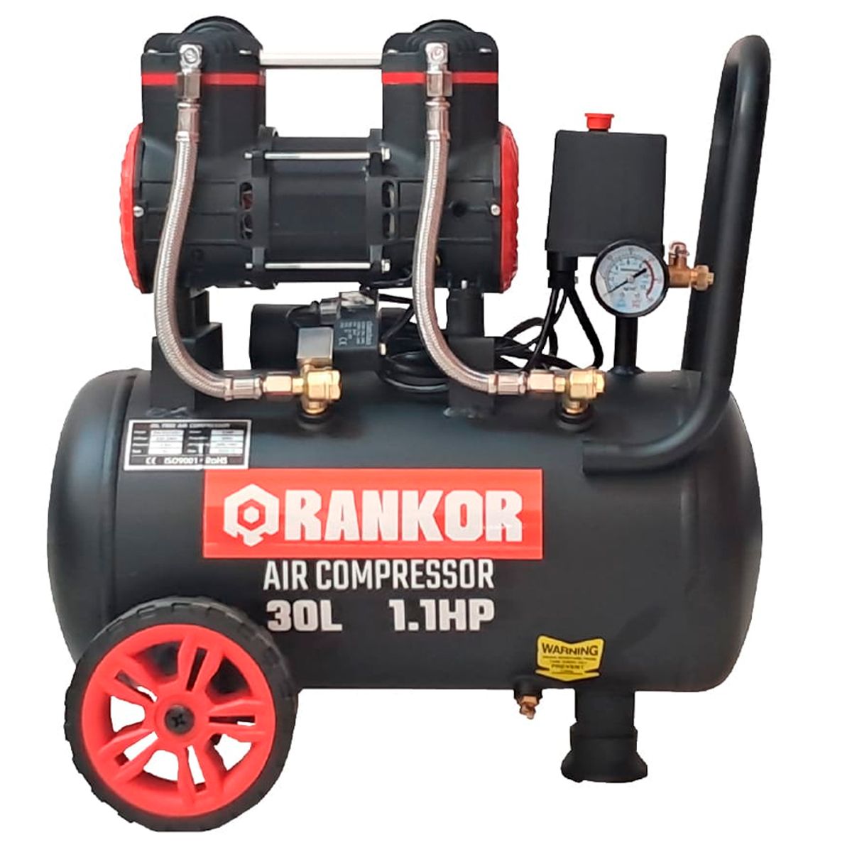 RANKOR - Compresora Silenciosa sin Aceite Industrial Rankor RAC8503001 30 Litros 1.1HP