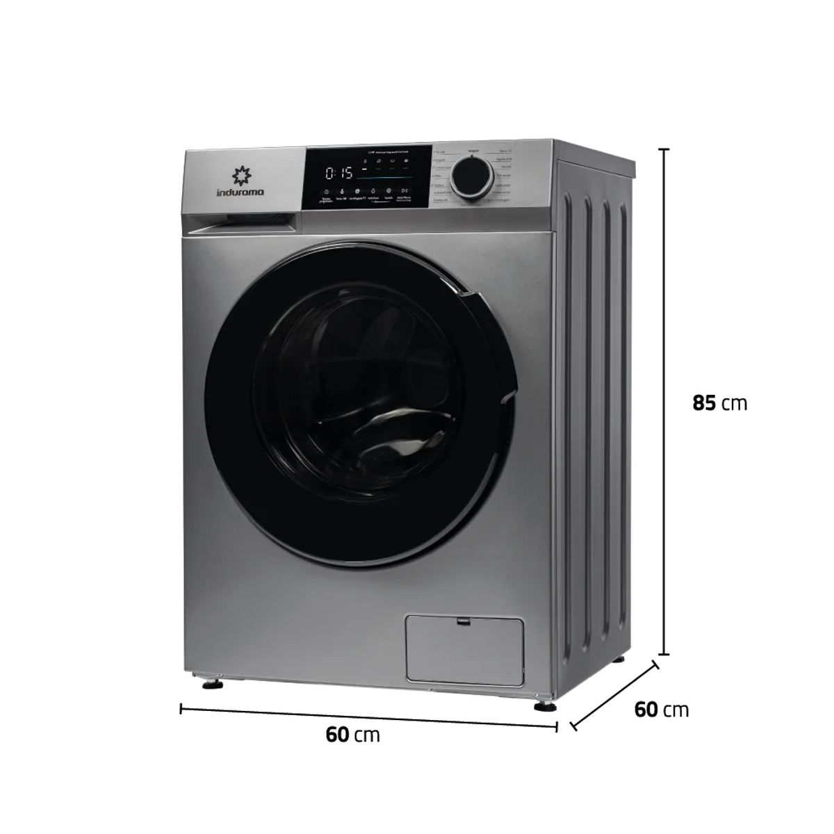 INDURAMA - Lavaseca 12 kg lavado y 7 kg secado Plateada Indurama  LRI-312C