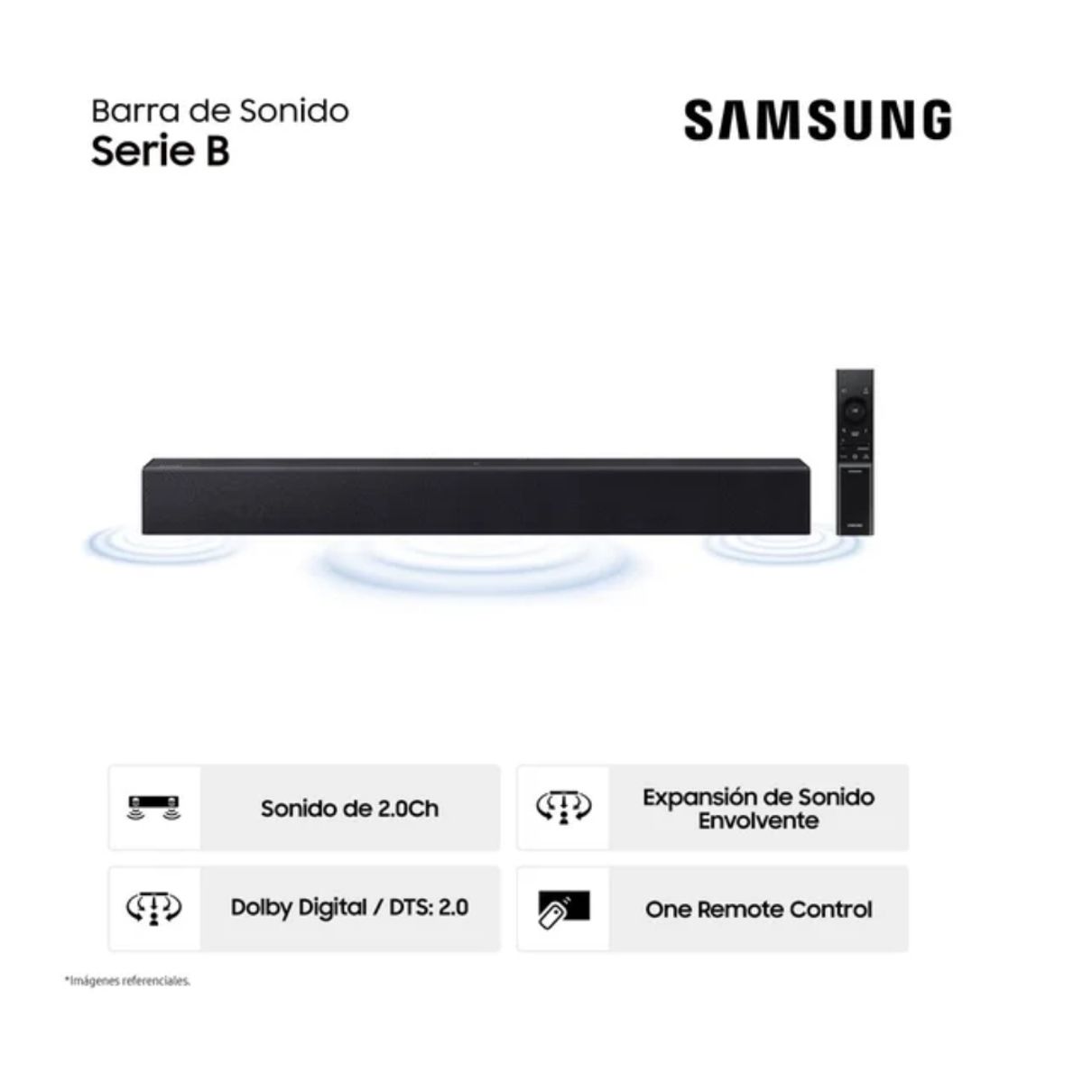 SAMSUNG - Soundbar Samsung HW-B400FPE con Dolby Digital y Bluetooth