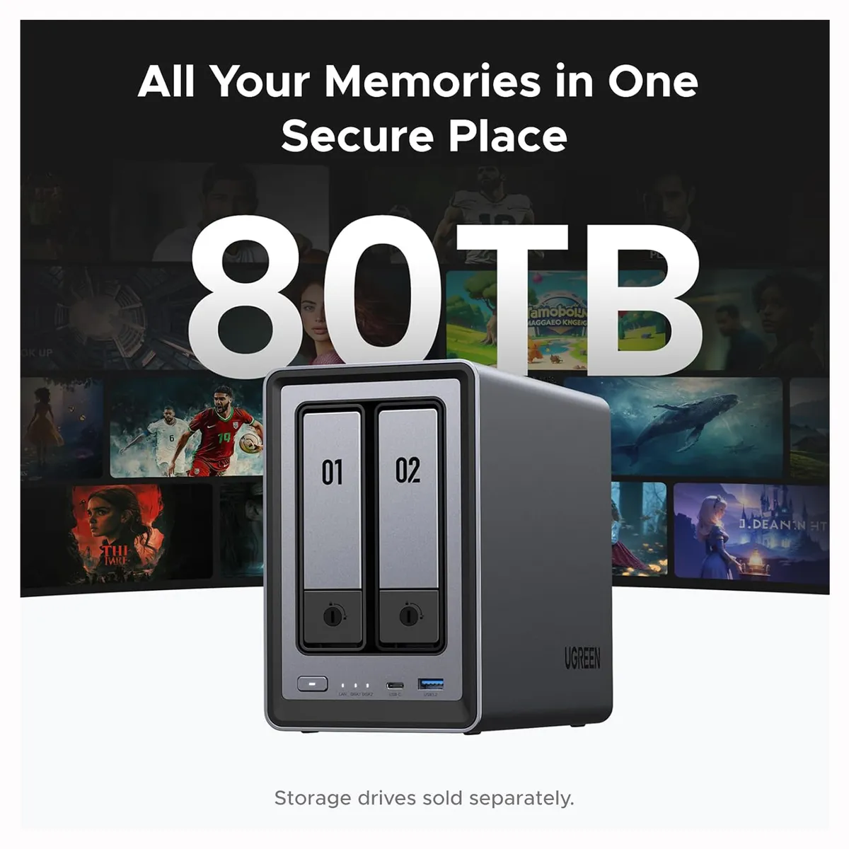 UGREEN - UGREEN Escritorio NAS DXP2800 de 2 Bahías