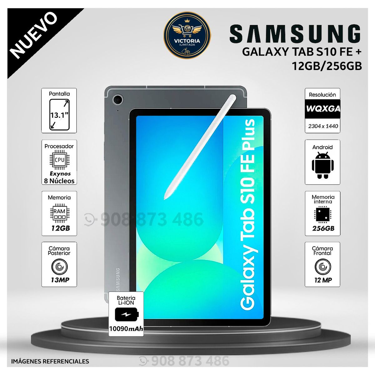SAMSUNG - Tablet Samsung Galaxy Tab S10 FE+ 13.1 pulg. WUXGA  256GB 12GB RAM - GRAY