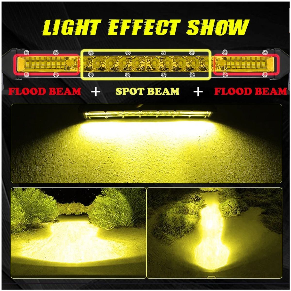 JET - Barra Led Slim 306 Watts Luz Amarilla 77Cm