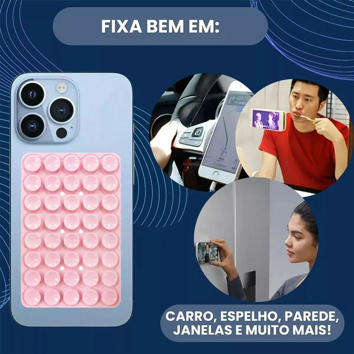 GENERICO - CHUPON VENTOSA ADHESIVO CELULAR - ROSA