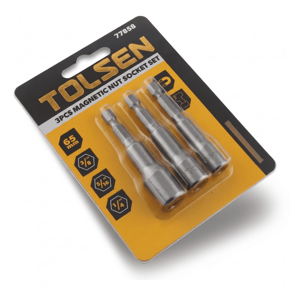 TOLSEN - Juego de adaptador hexagonal 1-4, 5-16, 3-8 x 65mm Tolsen 77858