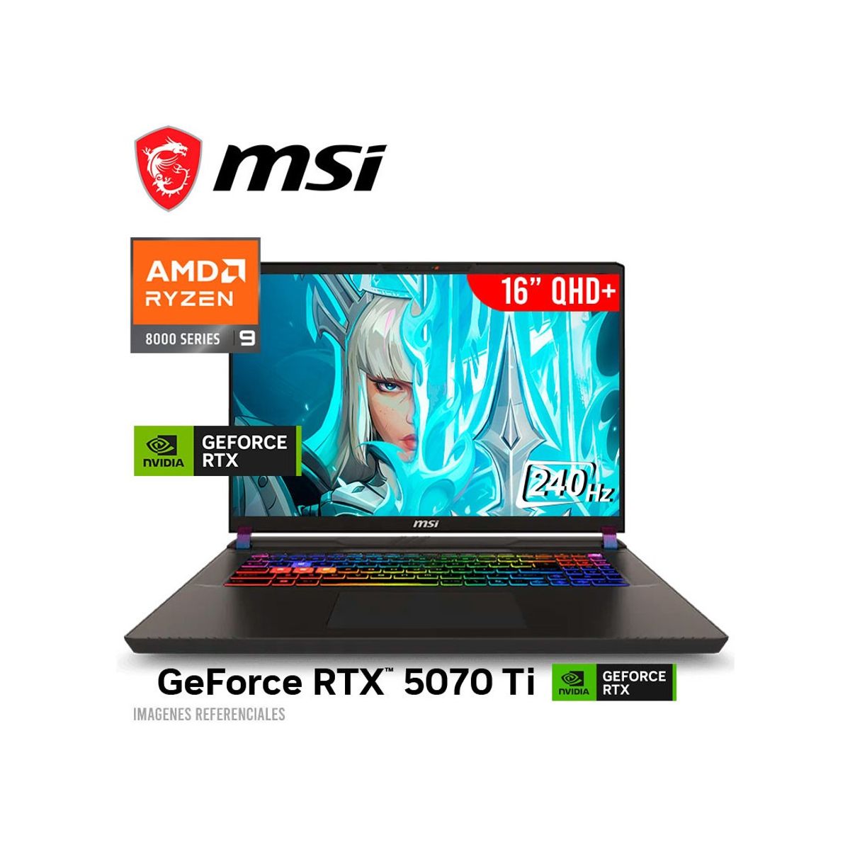 MSI - Laptop Gamer MSI Vector A16HX 16" 240hz Ryzen™ 9 8940HX 16GB DDR5 1TB SSD RTX™ 5070 Ti