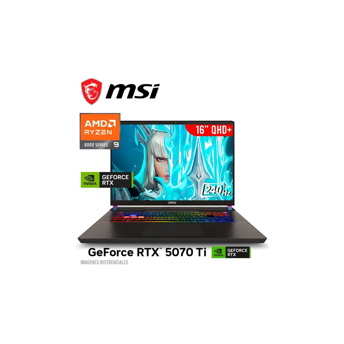 MSI - Laptop Gamer MSI Vector A16HX 16" 240hz Ryzen™ 9 8940HX 16GB DDR5 1TB SSD RTX™ 5070 Ti