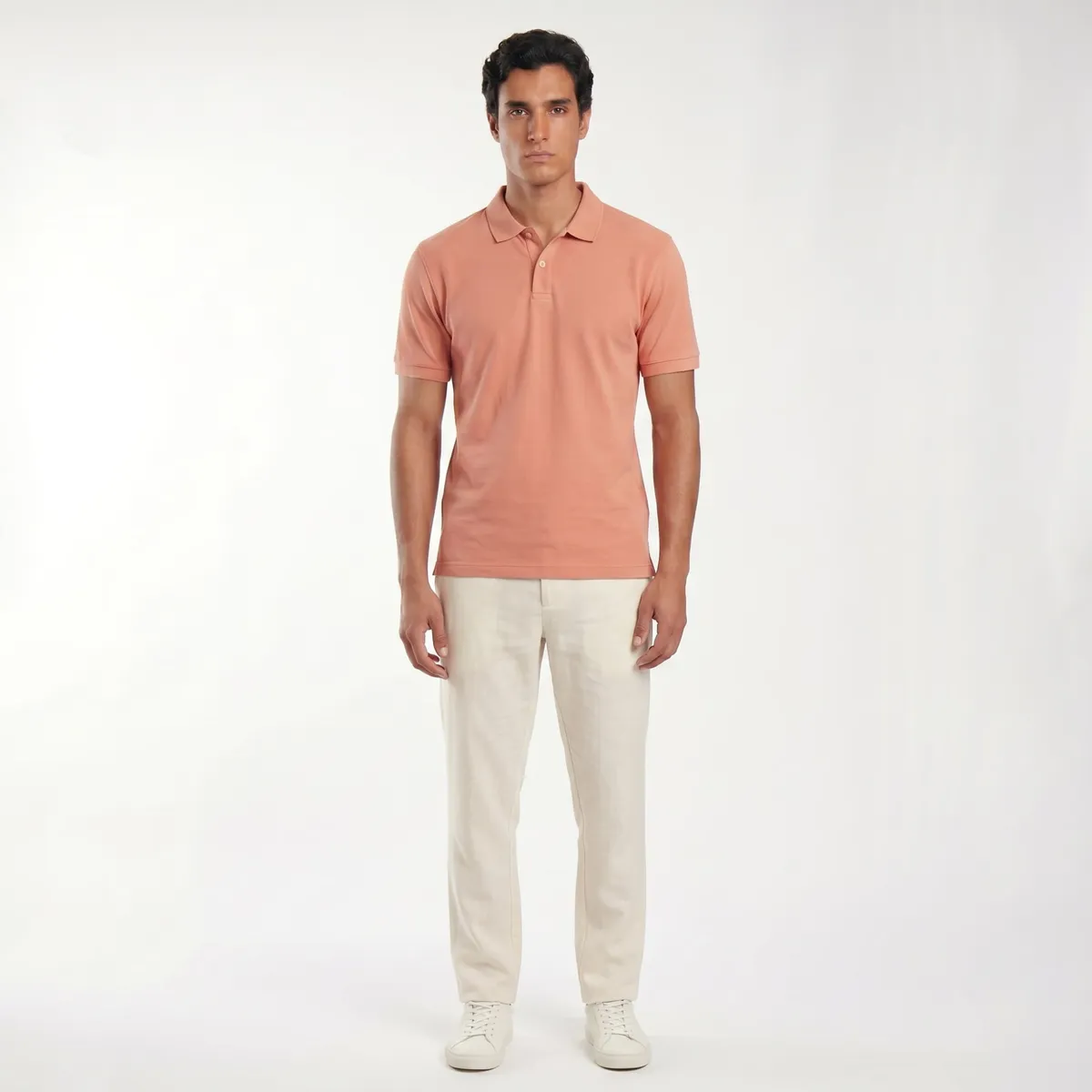 Drop The Label - Polo Camisero Rosado Algodón Pima