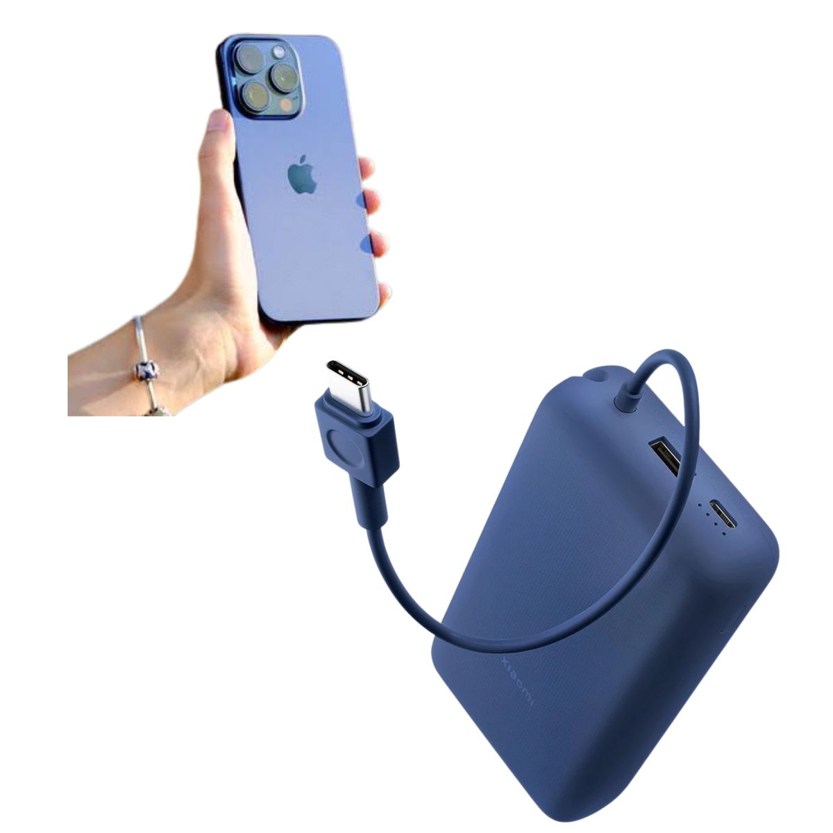 OEM - Xiomi Power Bank 20000 mAH 33W Con Cable Integrado- Negro