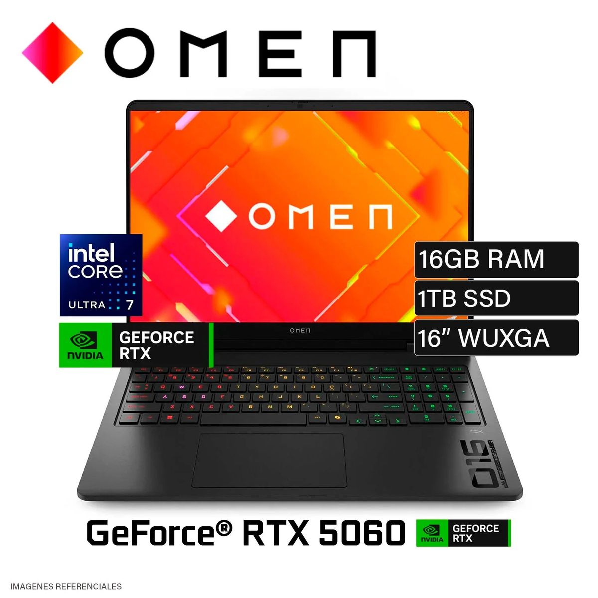 HP - Laptop Gamer HP OMEN 16" 2k 144hz Intel Core Ultra 7 255HX 16GB RAM DDR5 1TB SSD 16-AM0073DX