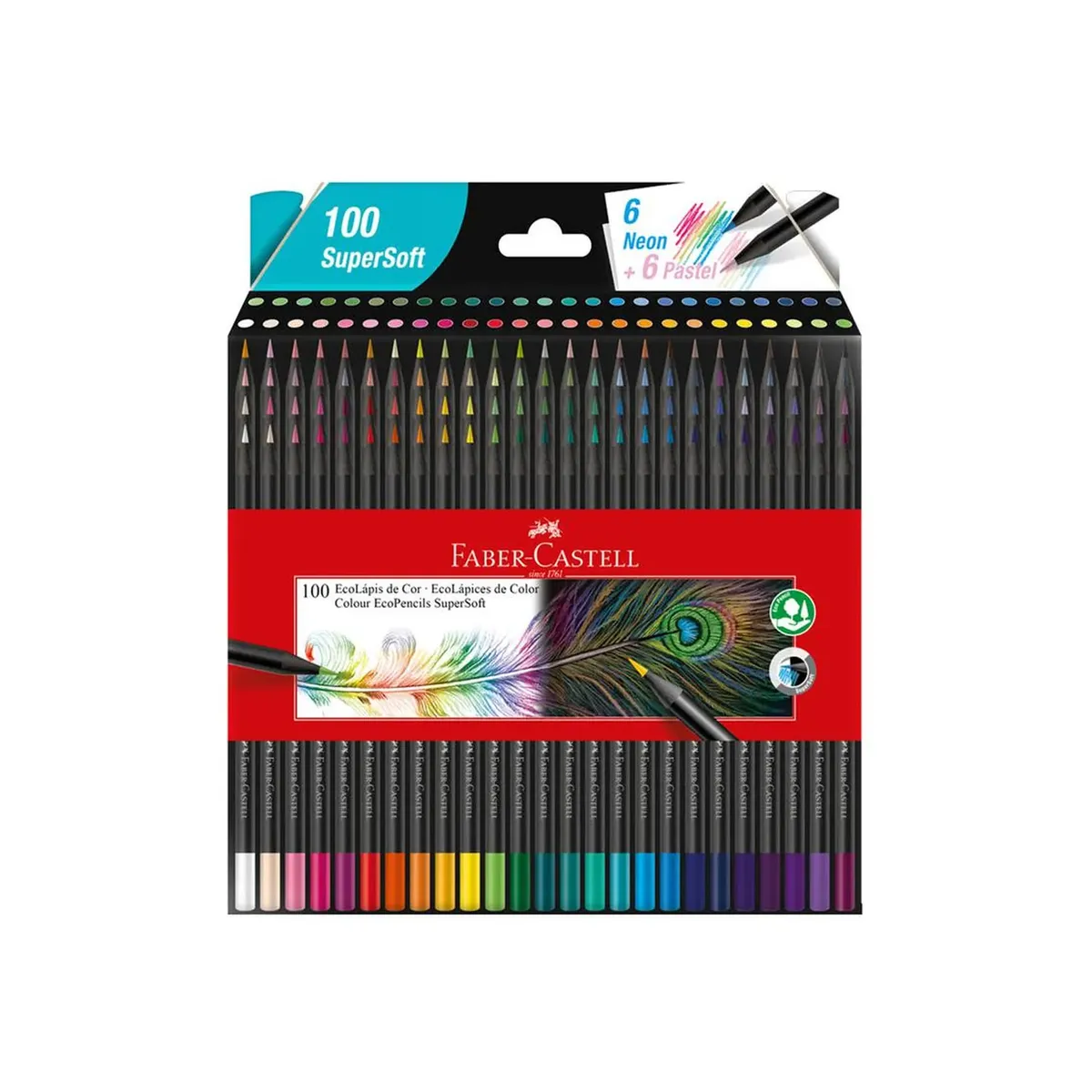  - Lapices De Color Eco Supersoft Estuche 100uds mas tajador Original
