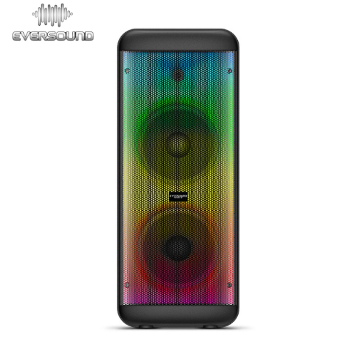 EVERSOUND - Parlante Torre Bluetooth Vibratto EV 5008WL 8” 2400mah Luces LED RGB Micrófono Inalámbrico