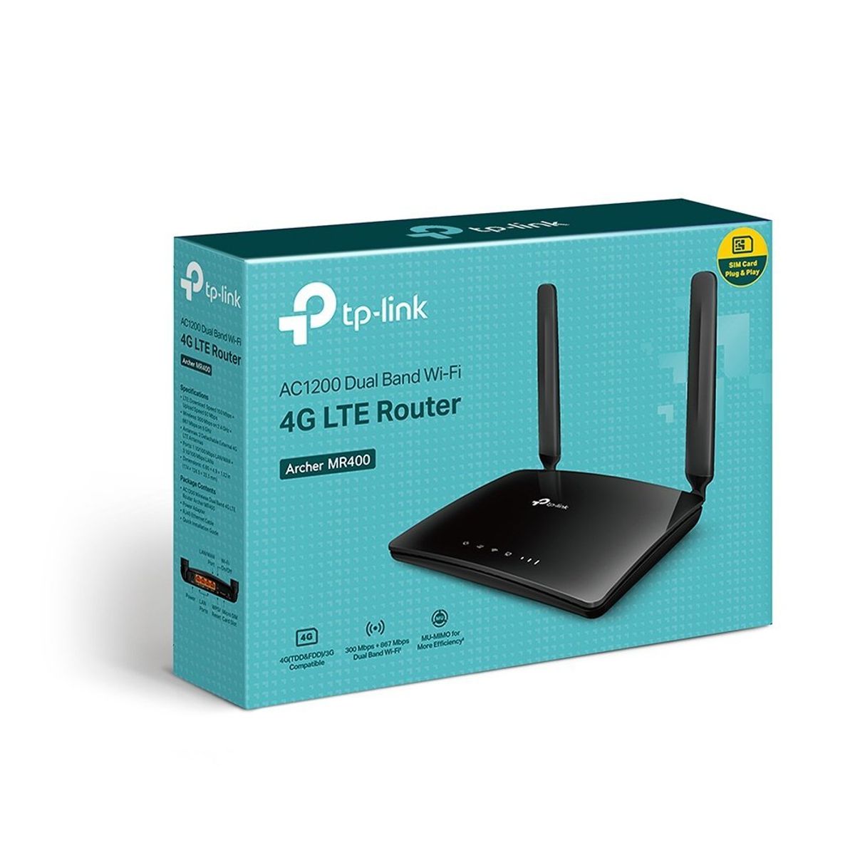 GENERICO - Router 4G TP-LINK Archer MR400 AC1200 velocidad 2 bandas