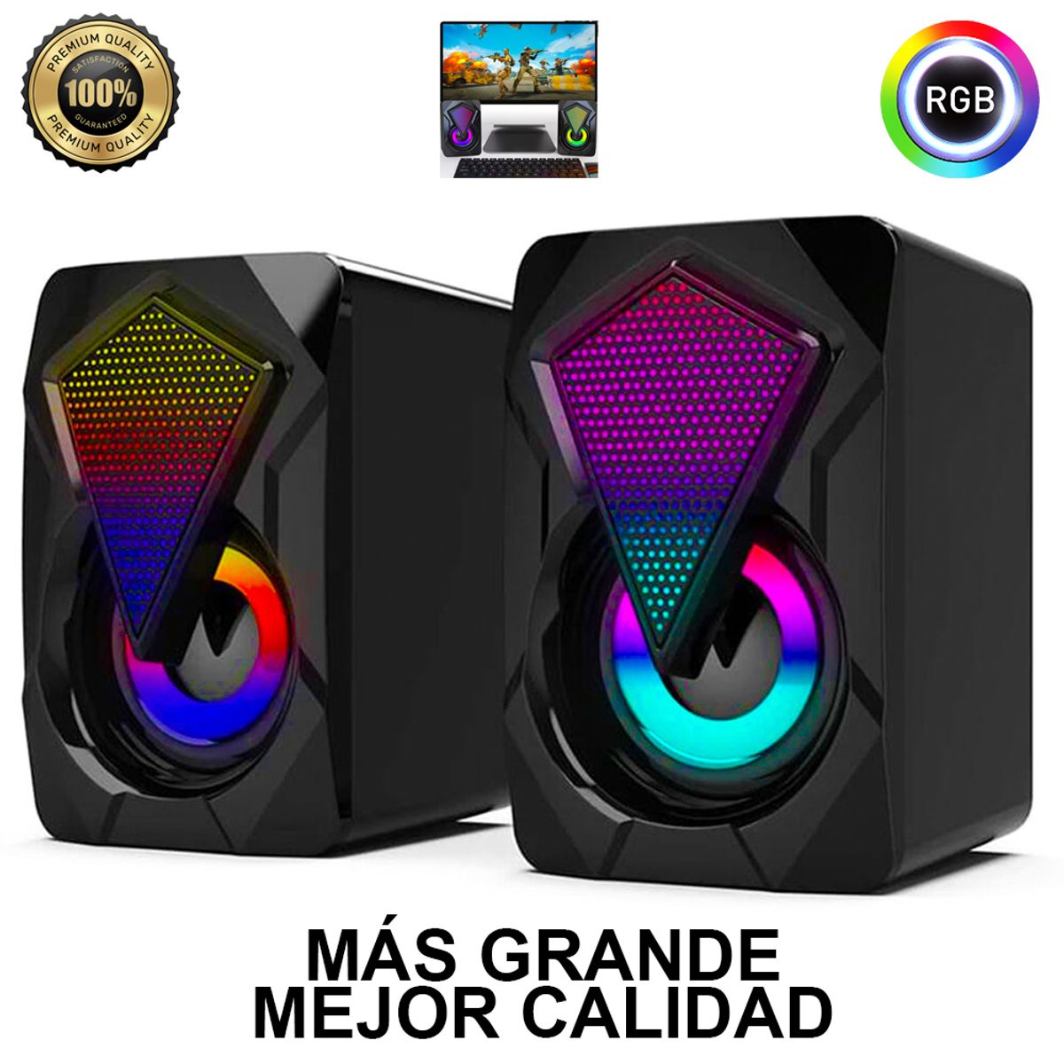DREIZT - Parlantes Gamer D4500 Dreizt RGB