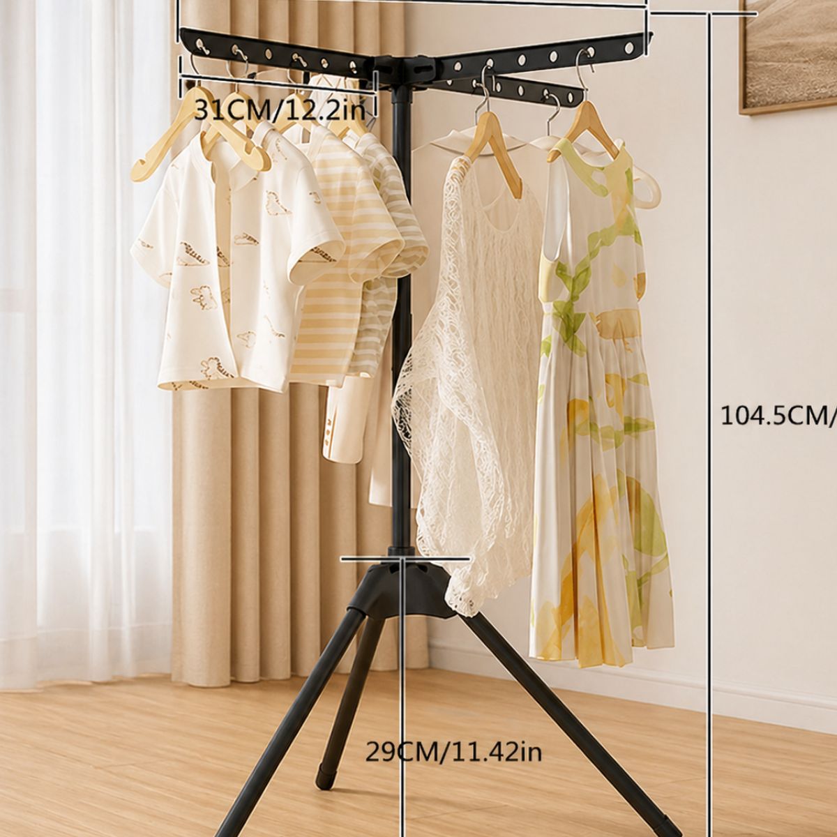 Tendedero de Ropa Plegable Vertical Blanco, marca GENERICO - Foto Principal