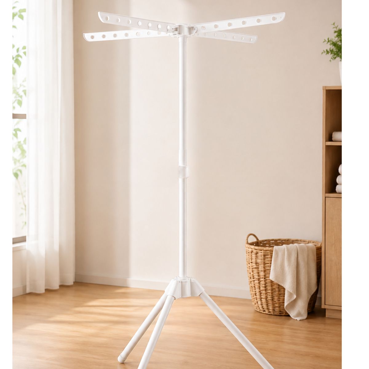 Tendedero de Ropa Plegable Vertical Blanco, marca GENERICO - Foto 2