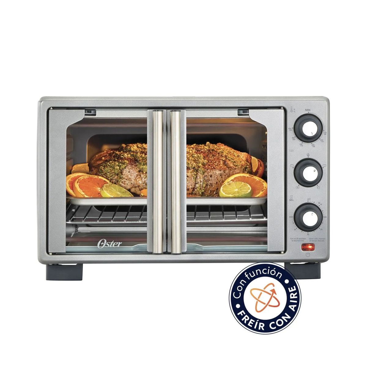 OSTER - Horno Eléctrico con freidora de Aire 25L Puerta Francesa TSSTTV25FDMAFNS