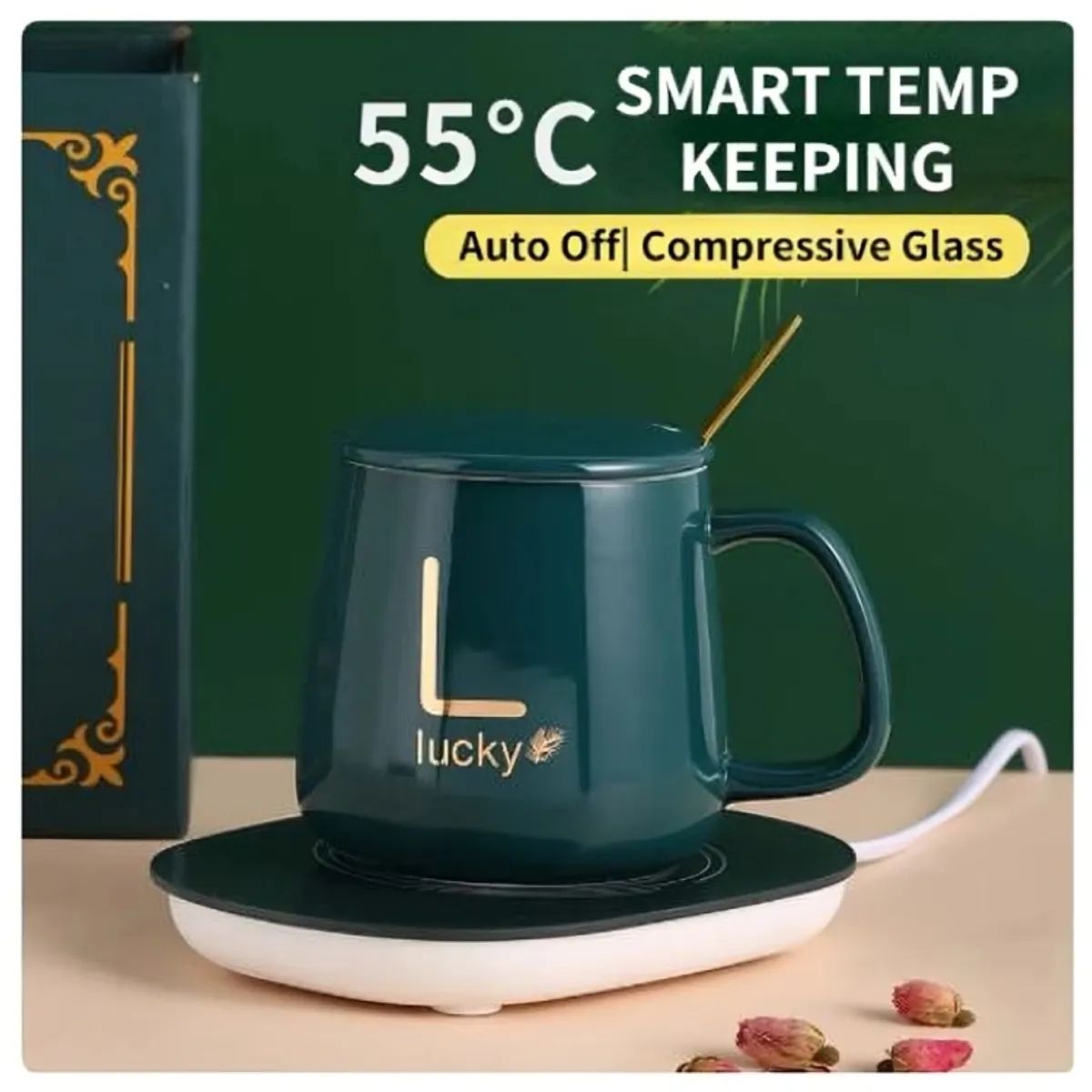 OEM - Taza Mug + Calentador Electrico de Bebidas - Verde