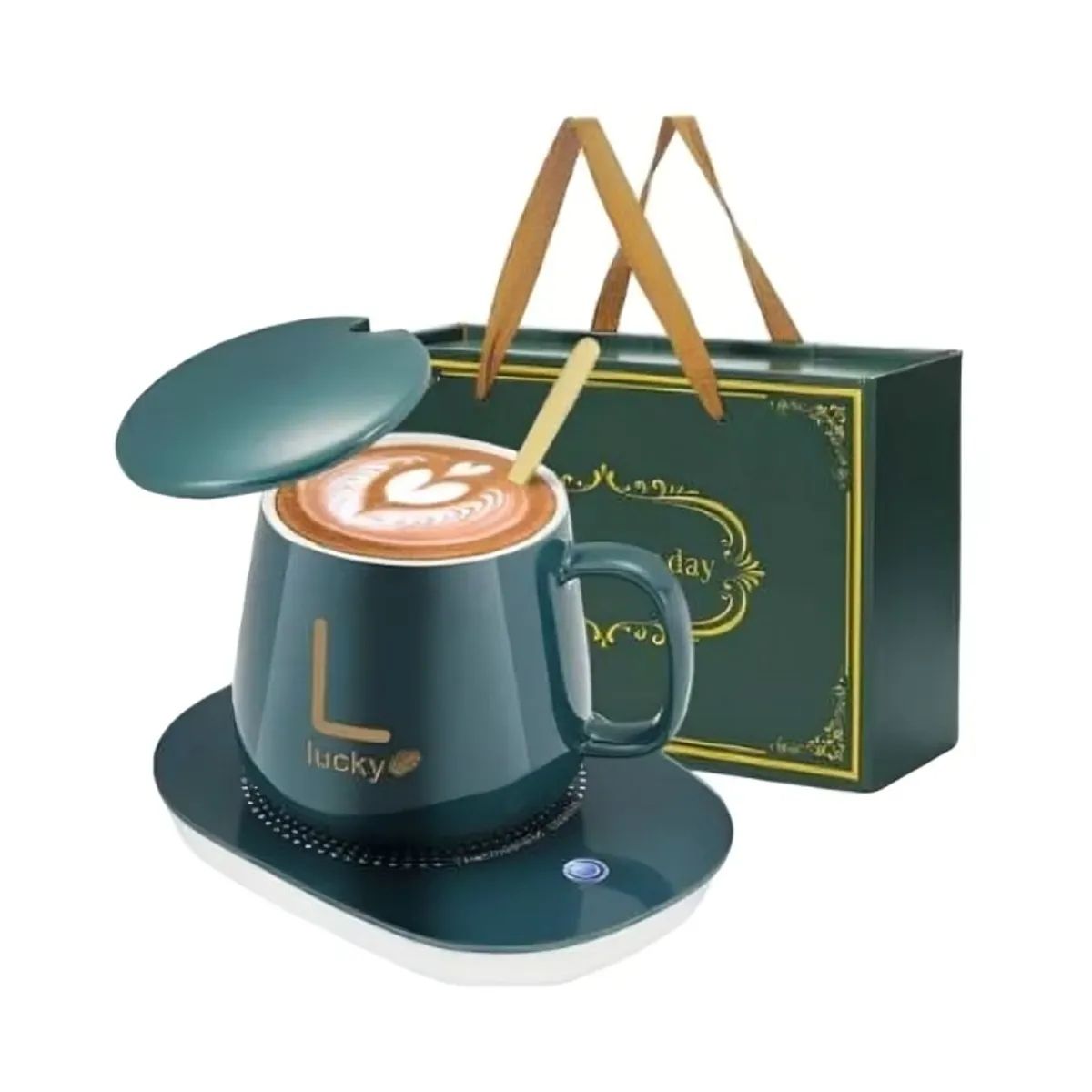 OEM - Taza Mug + Calentador Electrico de Bebidas - Verde