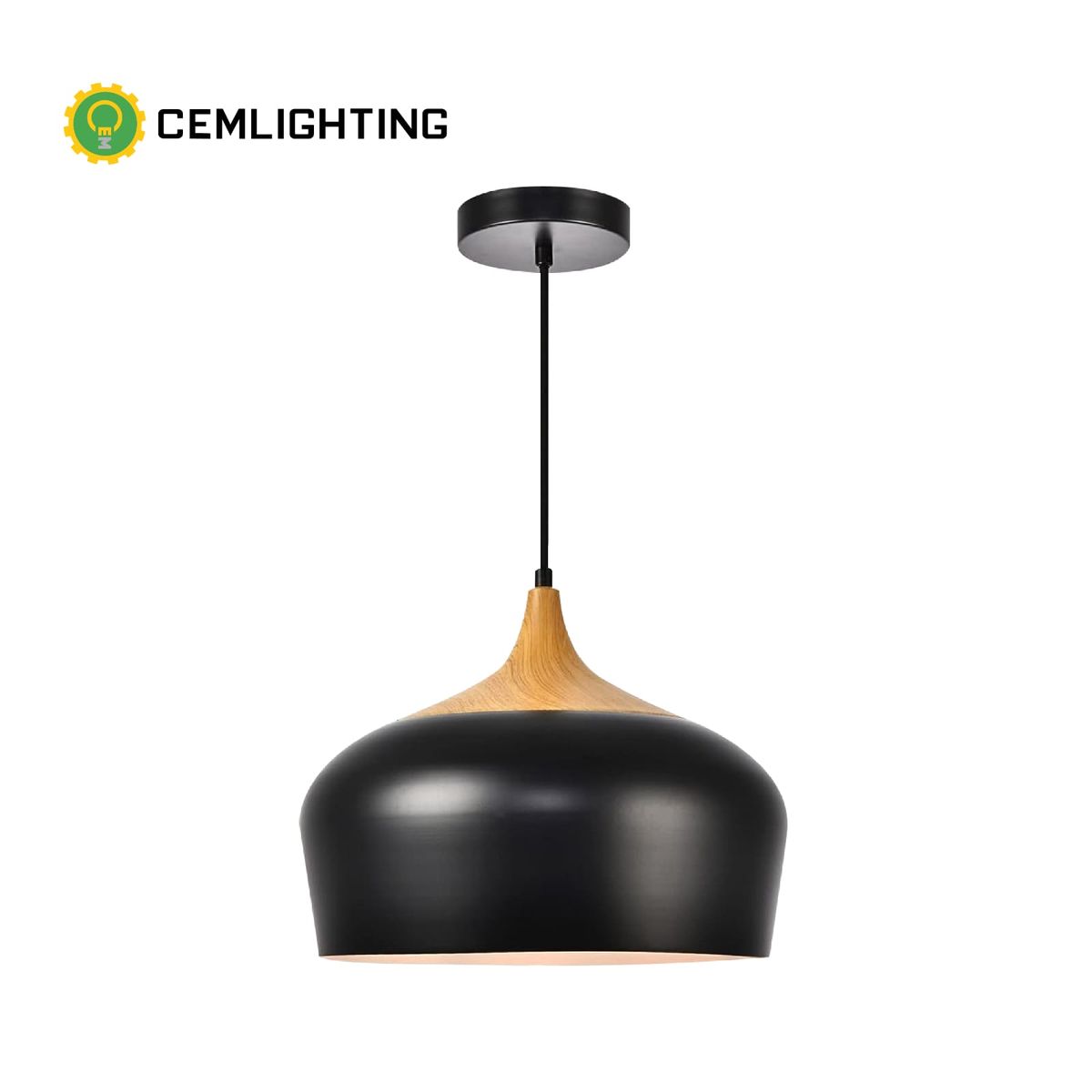 CEMLIGHTING - LAMPARA COLGANTE MALAGA NEGRO E27