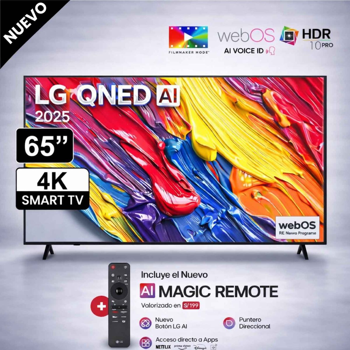LG - Televisor LG QNED 4K THINQ AI SMART 65 65QNED82ASG 2025