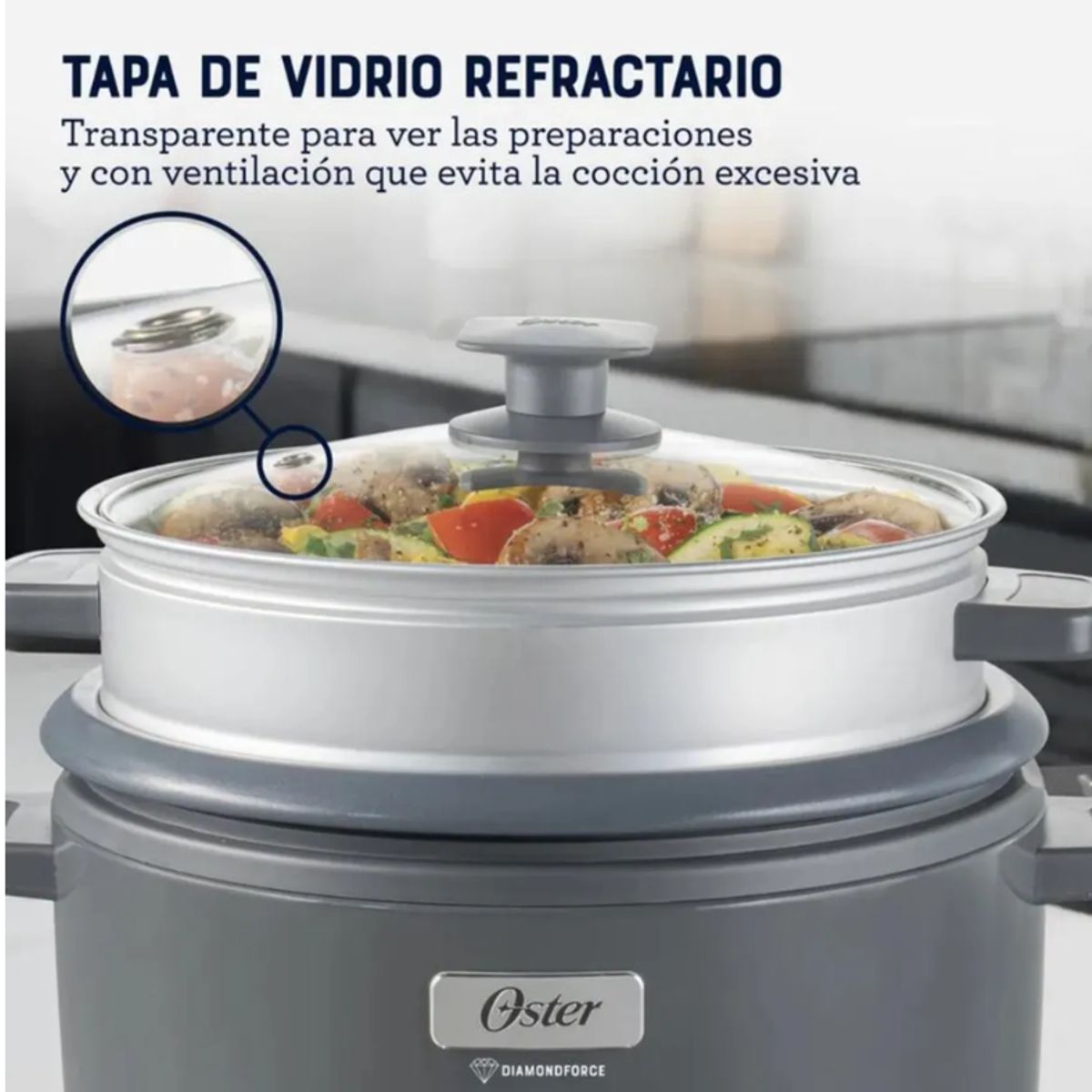OSTER - Oster Arrocera Multifuncional Oster CKSTRC15DFSKE-053 15 Tazas Gris