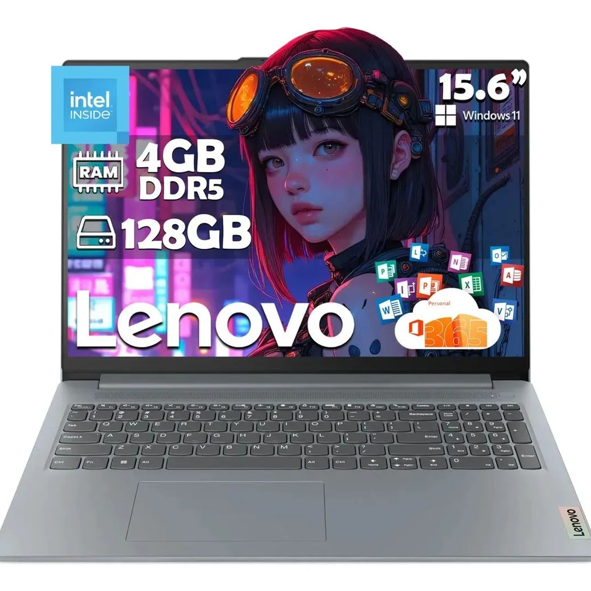 LENOVO - Laptop Lenovo Ideapad Slim 3 15ian8 Intel N100 128gb 4gb Ram Ddr5 Windows 11 Home + Office