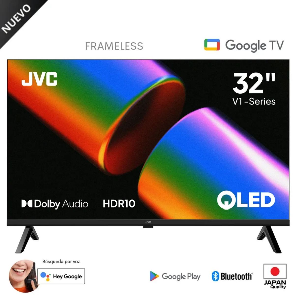 GENERICO - Televisor JVC 32 QLED HD Google Tv LT-32KM1584 Smart Tv