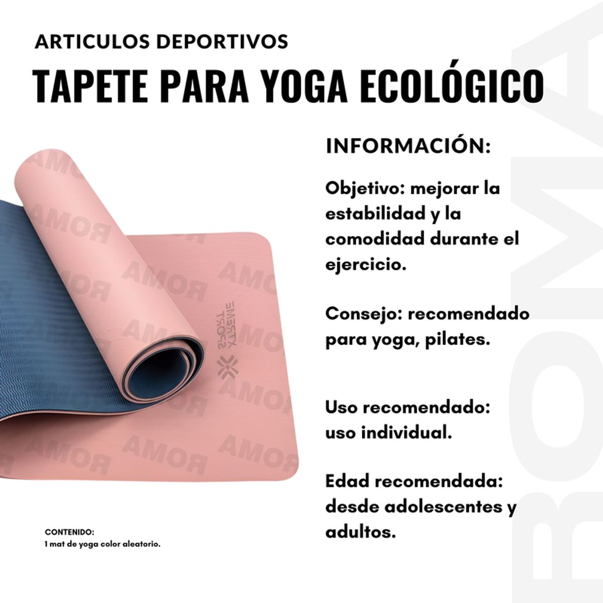 GENERICO - TAPETE MAT PARA YOGA ECOLÓGICO