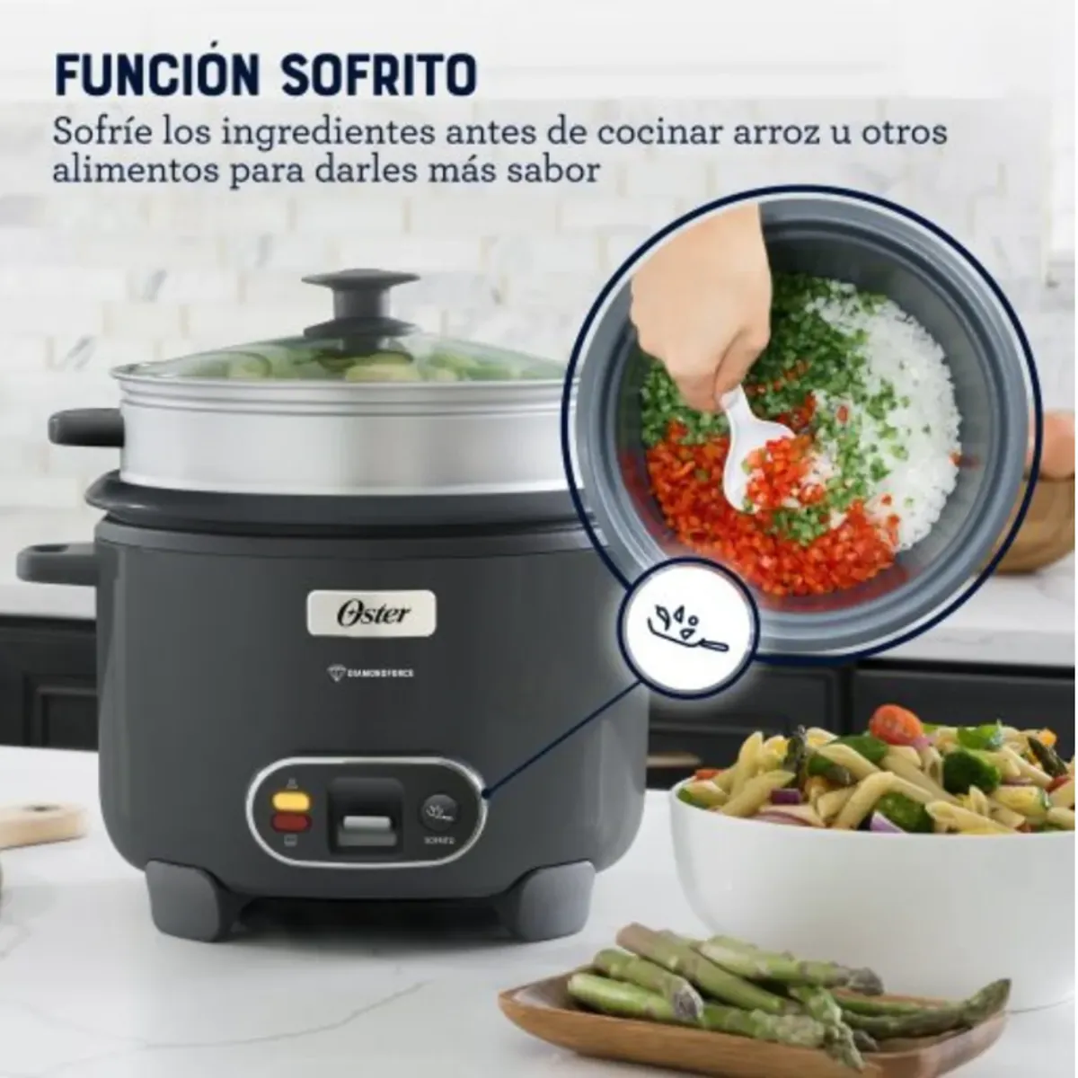 OSTER - Oster Arrocera Multifuncional Oster CKSTRC12DFSKE-053 12 Tazas Gris