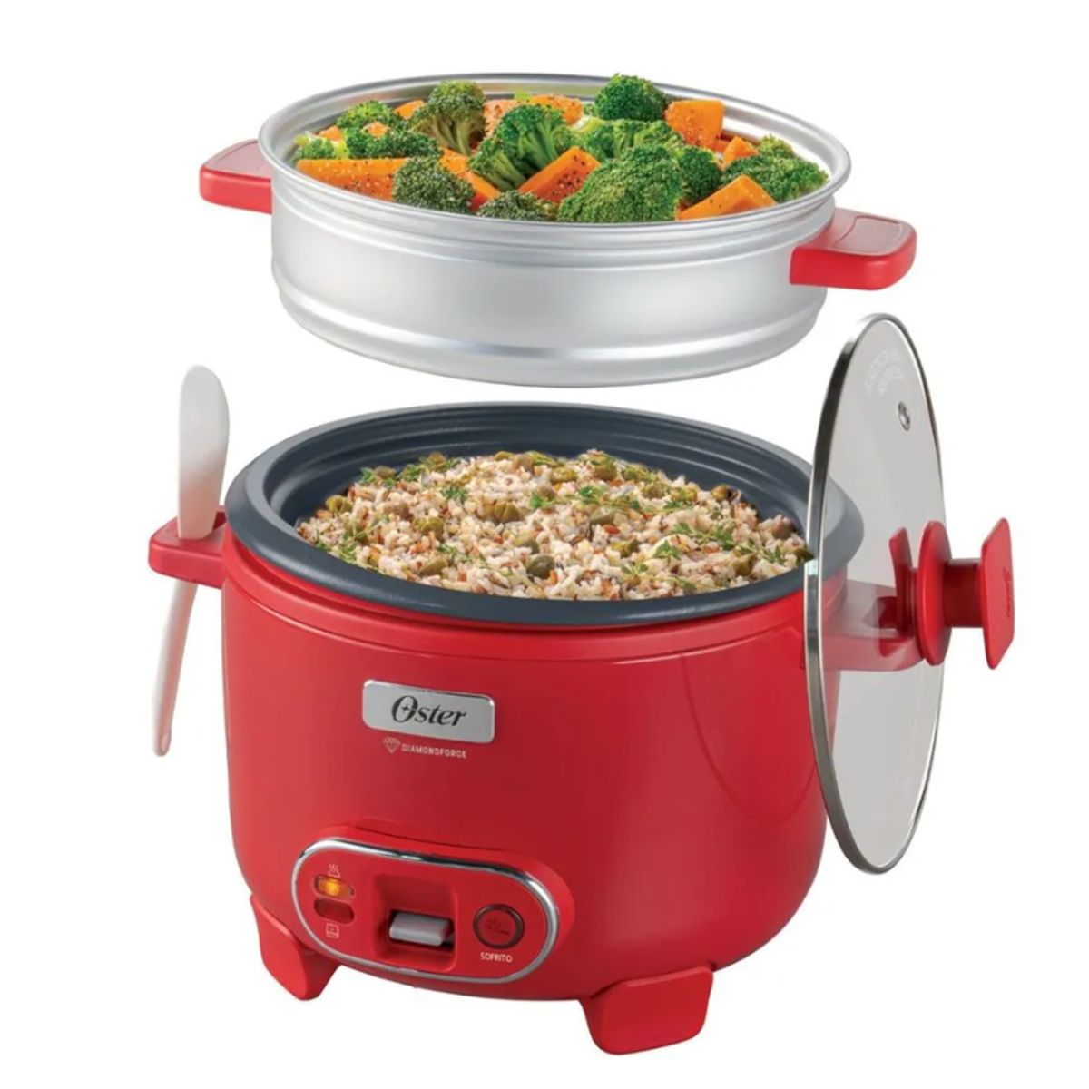 OSTER - Oster Arrocera Multifuncional Oster CKSTRC10DFPNK-053 10 Tazas Rojo Cereza