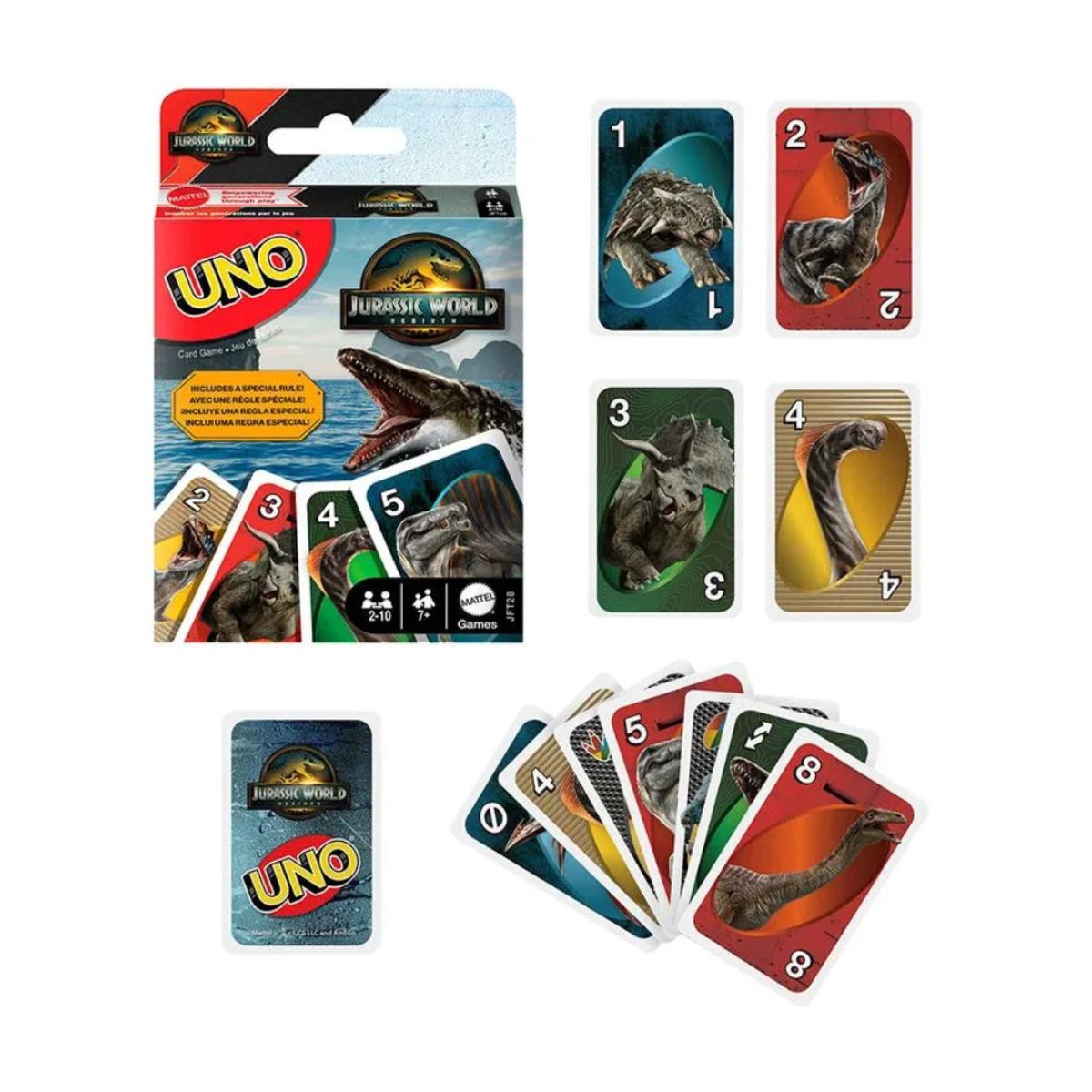 UNO - Juego de Cartas UNO Jurassic World Mattel  Edición Dinosaurios