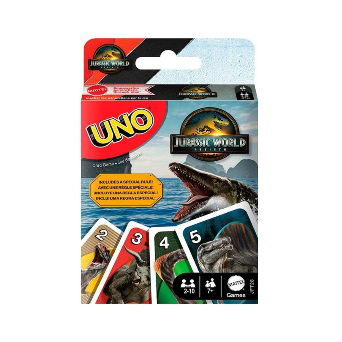 UNO - Juego de Cartas UNO Jurassic World Mattel  Edición Dinosaurios