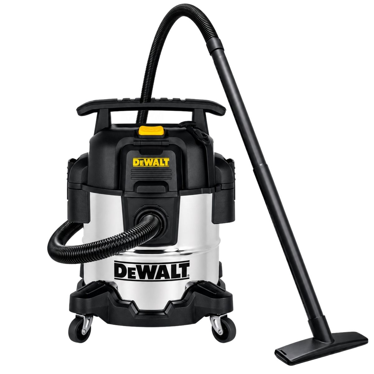 DEWALT - ASPIRADORA PARA SOLIDOS Y LIQUIDO 20 LITROS ACERO INOXIDABLE CON TOMA PARA HERAMIENTAS ELECTRICAS