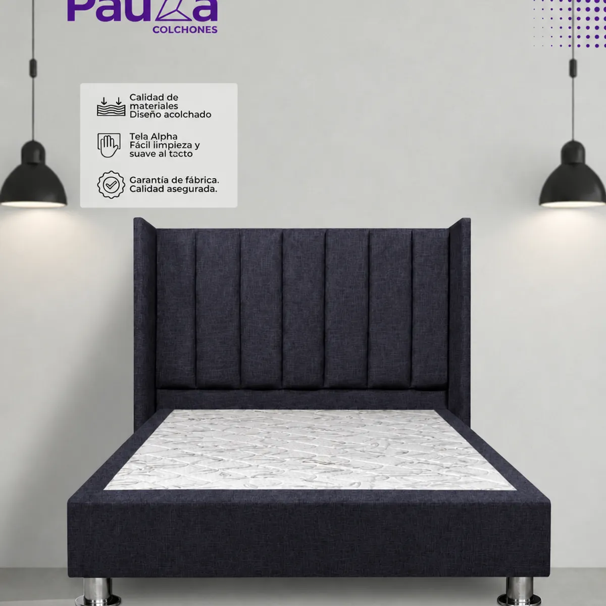 PAUZA - DORMITORIO PREMIUM LINEAL KING GRAFITO