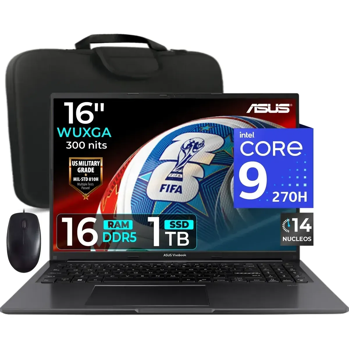 ASUS - Laptop Asus Vivobook 16X Intel Core 9-270H Intel Graphics 16gb Ram 1tb Ssd 16″ WUXGA.