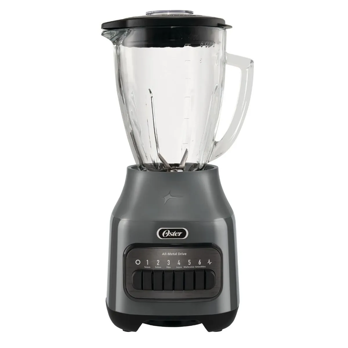 OSTER - LICUADORA OSTER 6 VELOCIDADES + PULSO CON VASO DE VIDRIO BLSTPEG-GPB GRIS