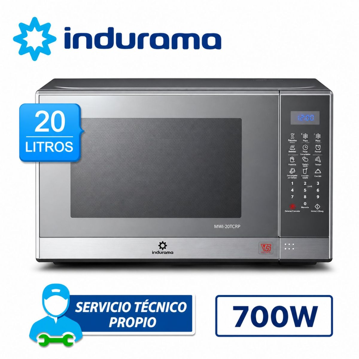 INDURAMA - Horno Microondas Indurama 20L 700W MWI-20TCRP Croma
