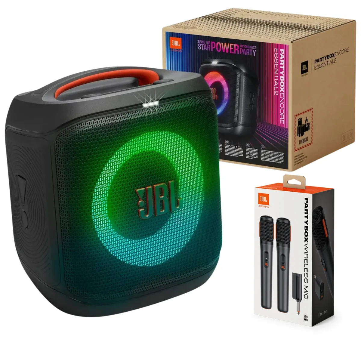 JBL - Pack Jbl Partybox Encore Essential 2 + Microfono Partybox Negro