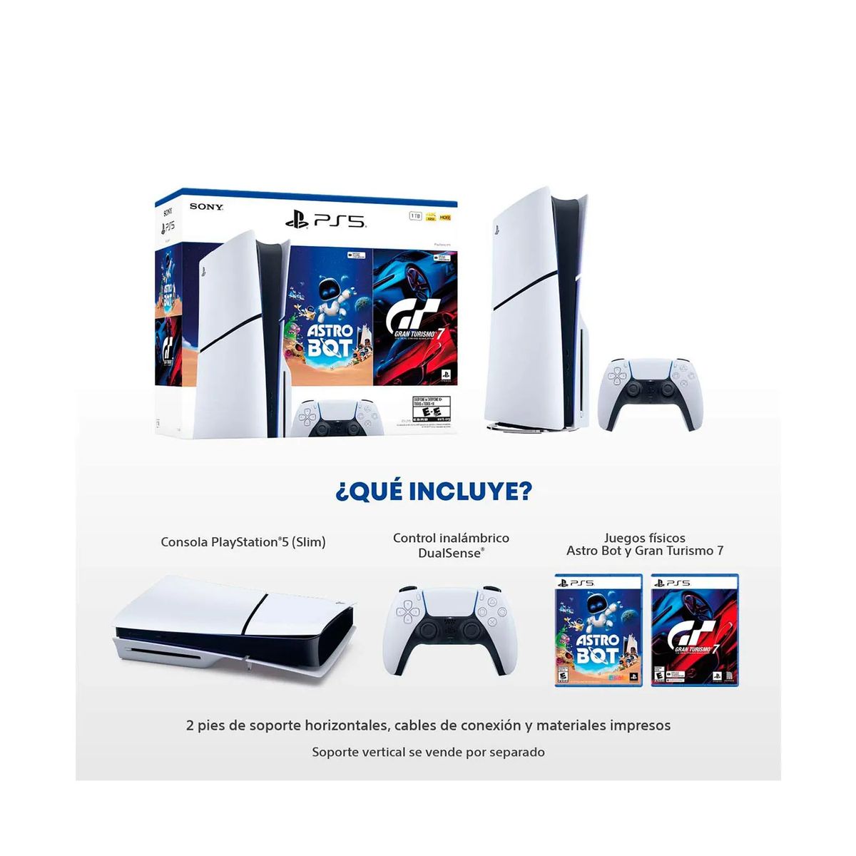 SONY - Consola PlayStation 5 slim con lectora + Astro Bot y Gt7.