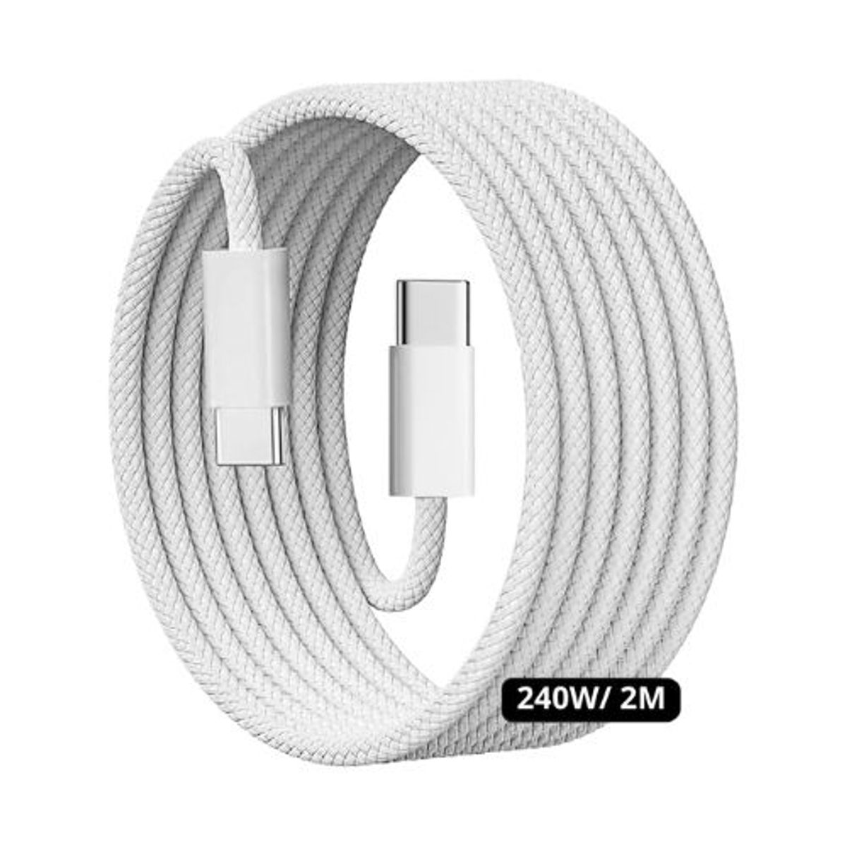 GENERICO - CABLE USB-C A USB-C TRENZADO DE 240W 2 METROS