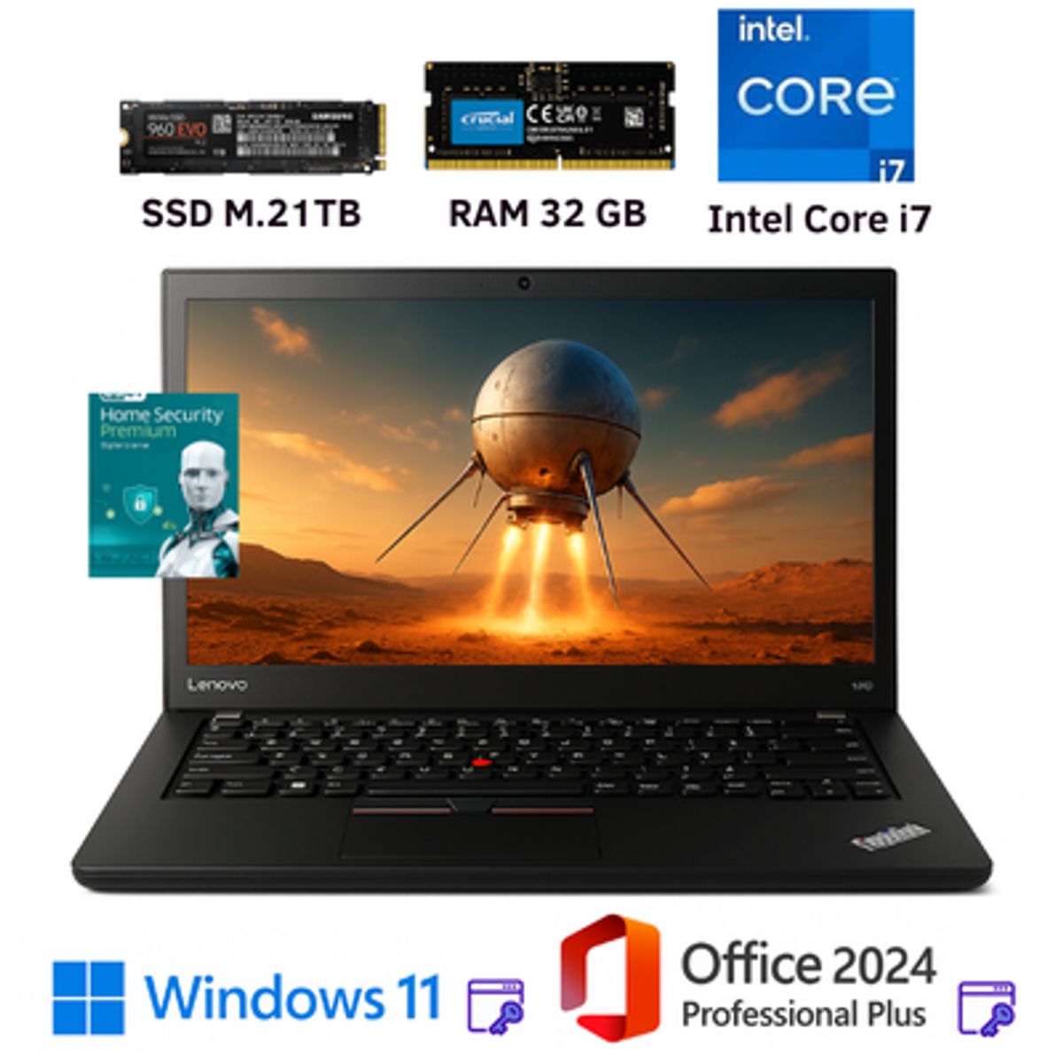 LENOVO - Laptop LENOVO ThinkPad T490, Intel  Core I7,32Gb RAM, 1TB SSD M.2+ Office 2024 PP +Windows 11P + Eset Internet Security