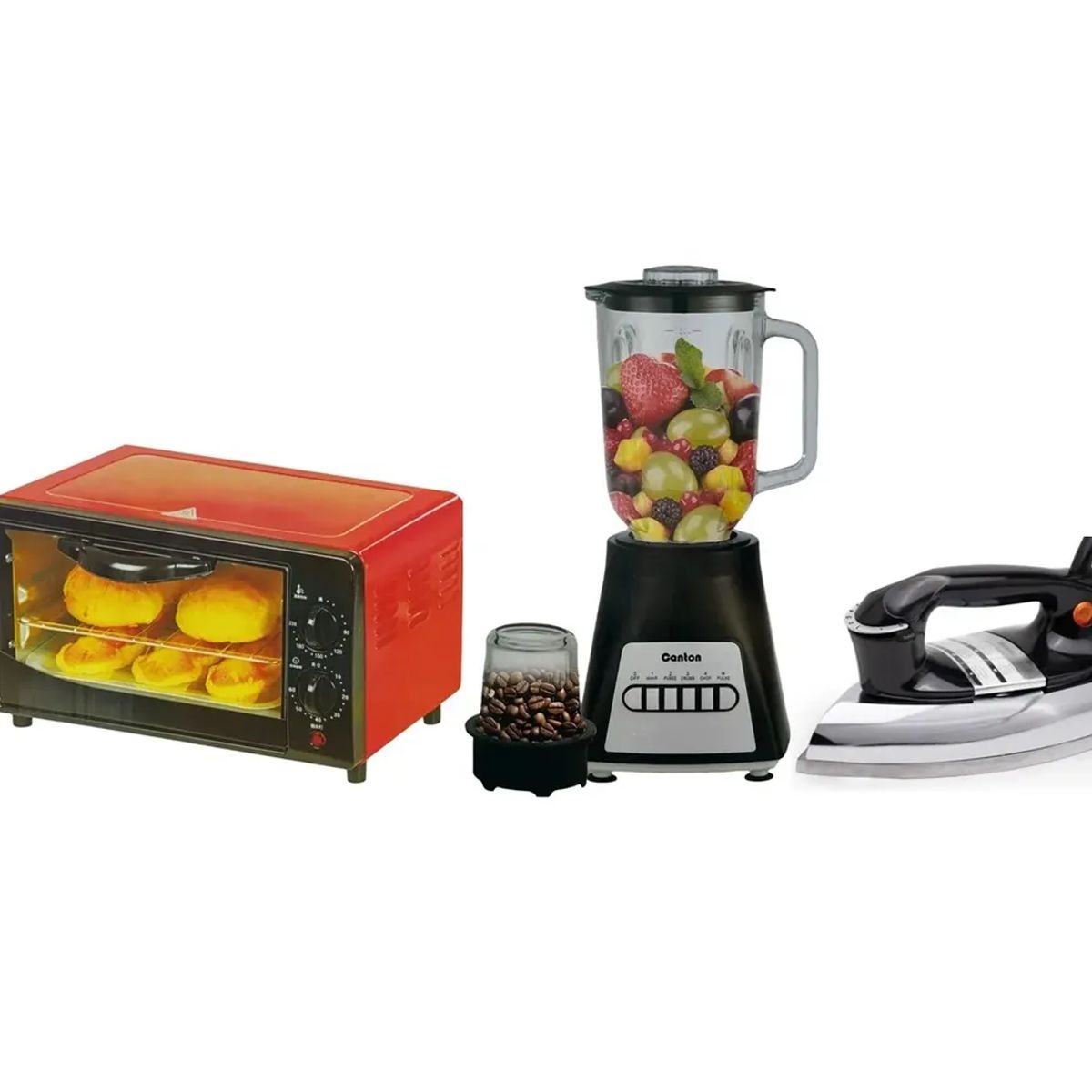 GENERICO - Combo Horno Electrico Mas Licuadora Mas Plancha Clasica