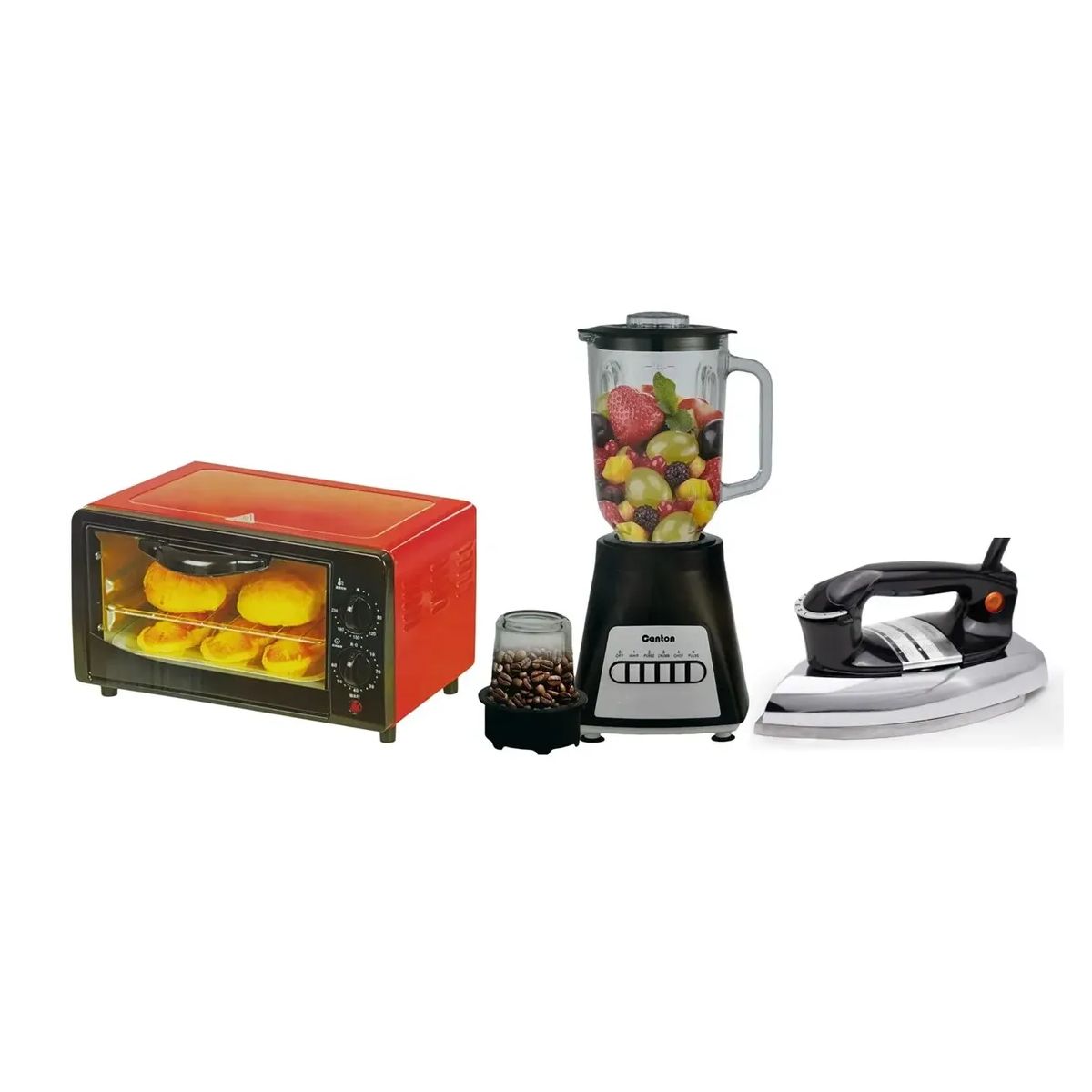 GENERICO - Combo Horno Electrico Mas Licuadora Mas Plancha Clasica