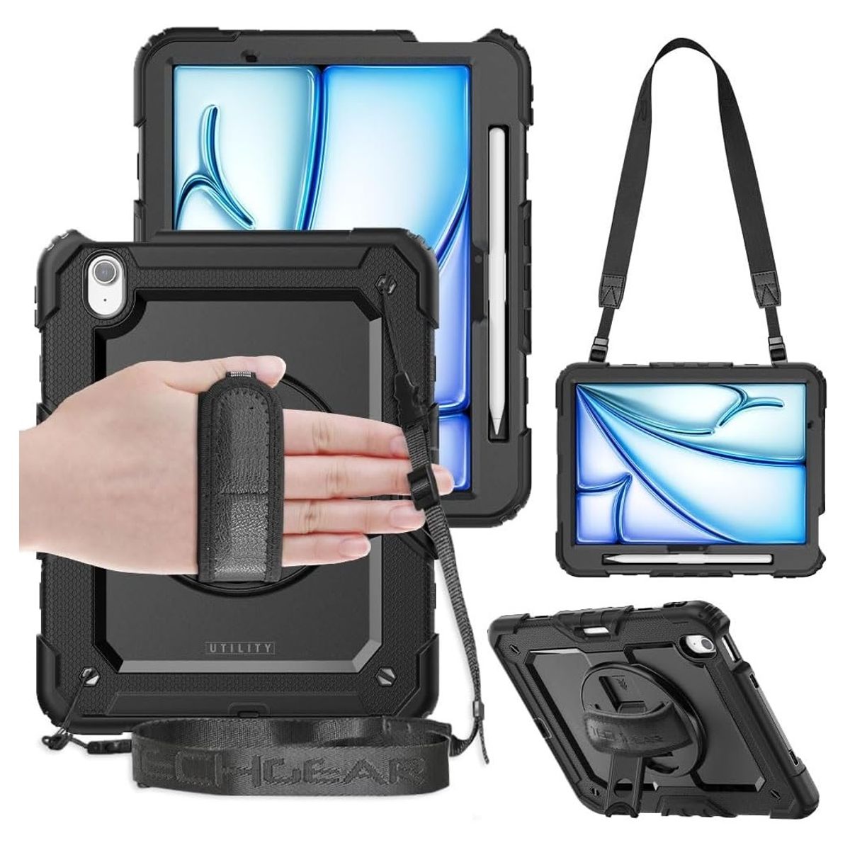 CASE - Funda para iPad Air M4 11 Armor Antishock 2026 A3459 A3460 Con Correa