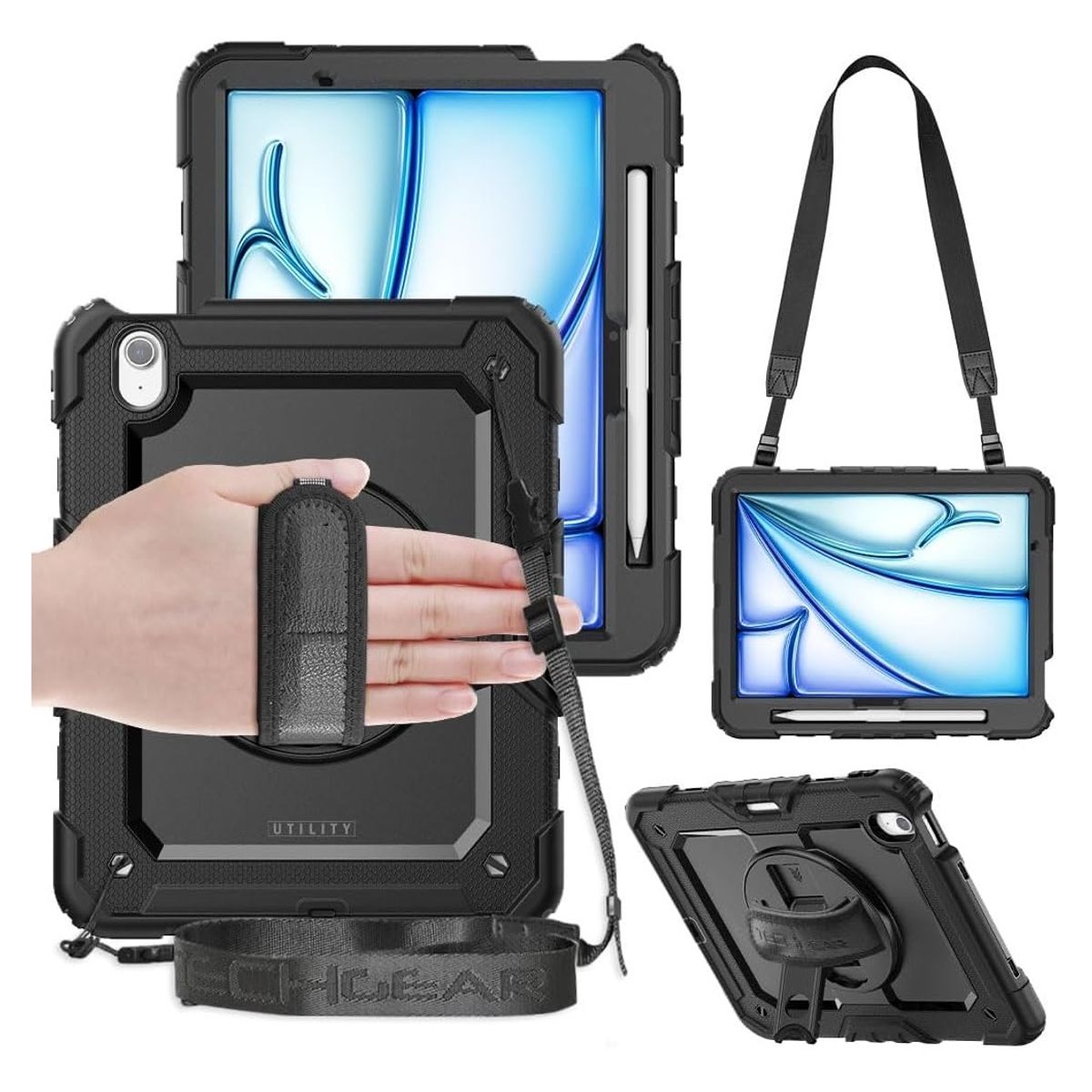 CASE - Funda para iPad Air M4 11 Armor Antishock 2026 A3459 A3460 Con Correa