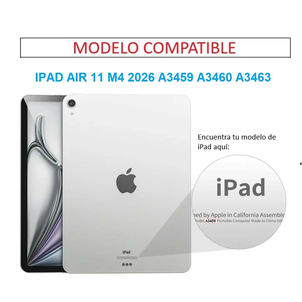 CASE - Funda para iPad Air M4 11 Armor Antishock 2026 A3459 A3460 Con Correa