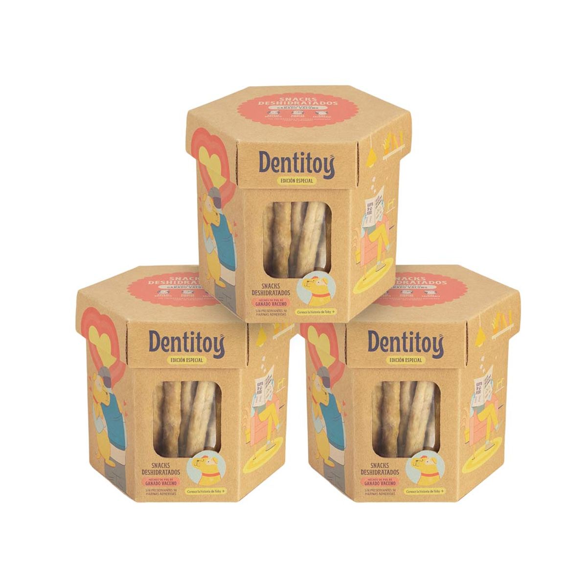 DENTITOY - Dentibox de Vacuno Dentitoy Caja 50 Unid Pack x 3