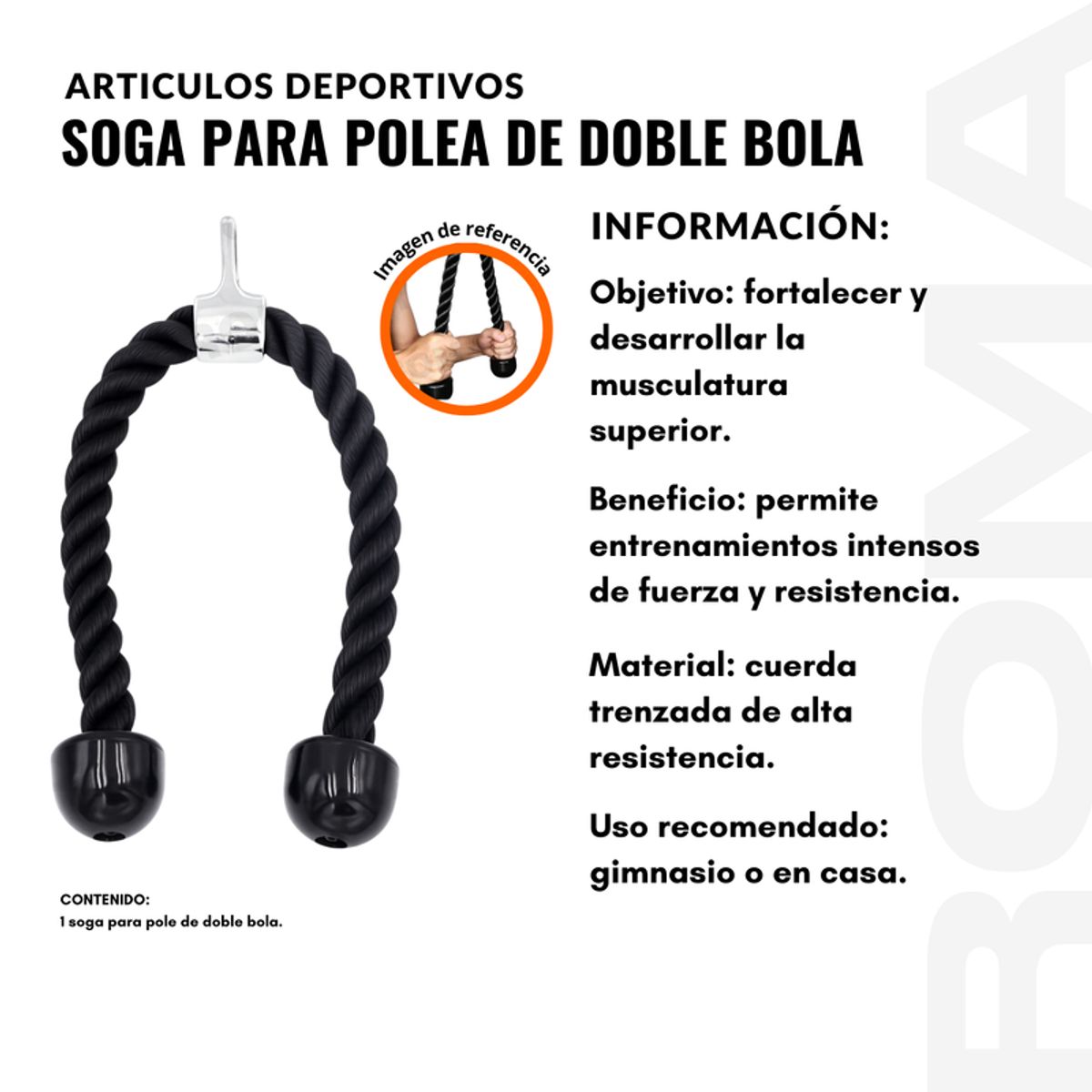 GENERICO - SOGA PARA POLEA DOBLE BOLA