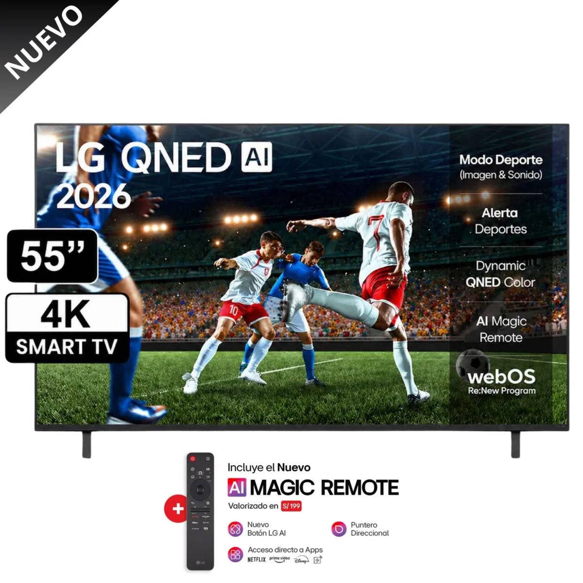LG - TELEVISOR LG QNED 55” 4K UHD SMART TV CON AI 55QNED73ASA 2026
