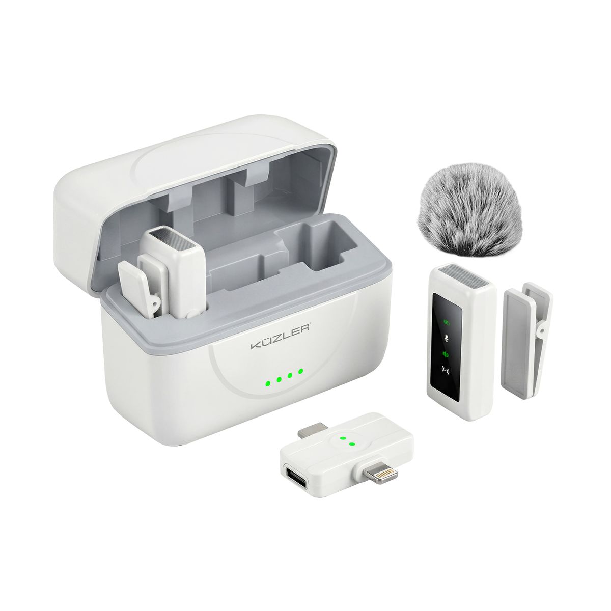 KUZLER - Micrófono Inalámbrico Dual Profesional MICPRO-101 con Reducción de Ruido para Celular